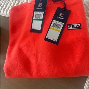 FILA womenβs Vibrant Orange Crewneck Sweater